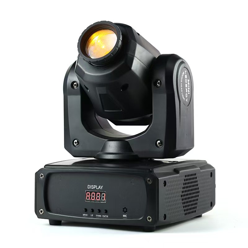 30W Battery-powered Wireless LED Beam Moving Head Stage Lighting for Weddings DJ Clubs 7-Color+Gobos + White DMX512 RF Remote
